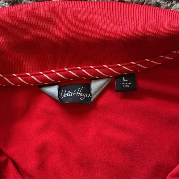 Walter Hagen Red Short Sleeve Collar Shirt Size Large - Picture 4 of 11